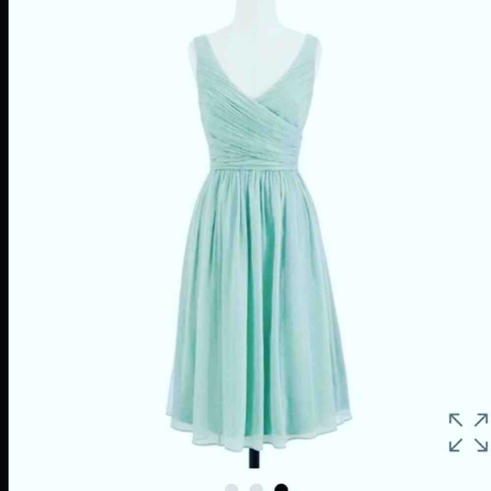 J. Crew 100% Silk SAGE Chiffon Formal Dress 12